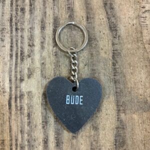 Slate Bude Heart Shaped Keyring