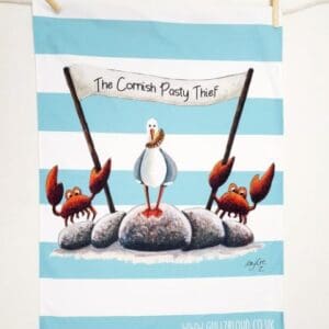Gullz R Loud 'The Pasty Thief' Tea Towel. Available in Various Colours.