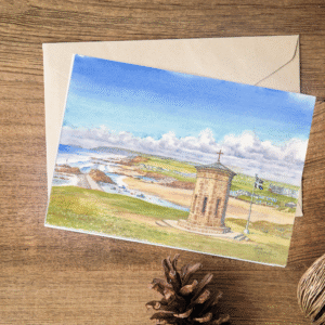 Storm Tower and Bude Sea Pool Greeting Card