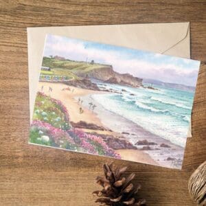 Crooklets Beach, Bude Greeting Card