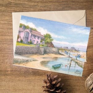 Efford Cottage at Low Tide Greeting Card