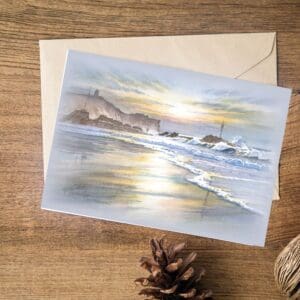 The Breakwater and Storm Tower Greeting Card