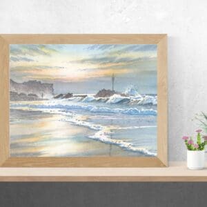 The Breakwater and Storm Tower, Bude Art Print